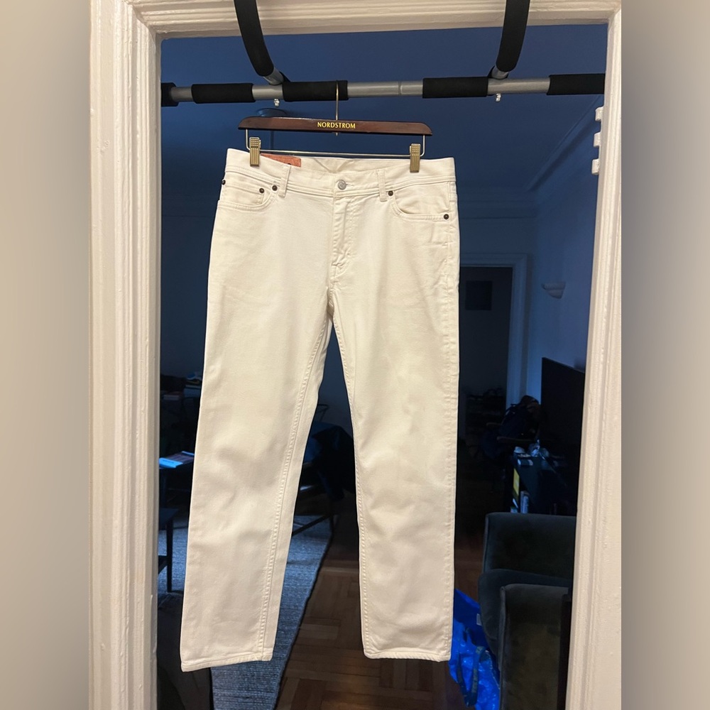Acne White Men's Straight Jeans